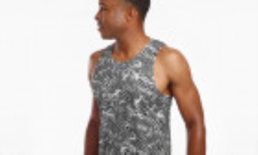 Men's Stopwatch Singlet Saucony Black Checker Print