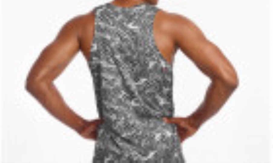 Men's Stopwatch Singlet Saucony Black Checker Print
