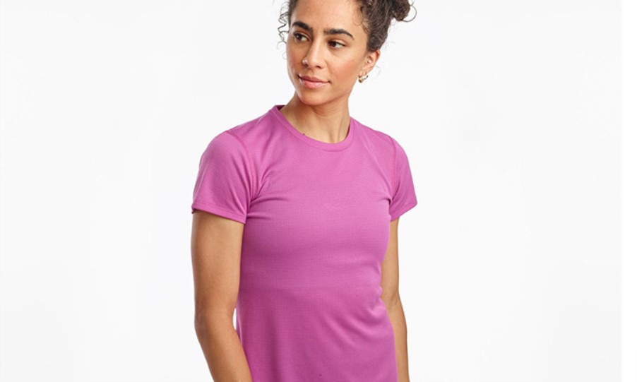 Women's Stopwatch Short Sleeve Purple Saucony